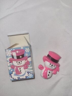 Pink Snowman Wee Willie Winter Avon Paypal 70s Full Perfume Glace NOS Box